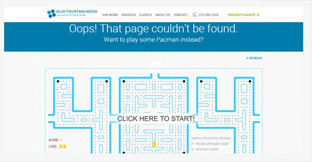 10個充滿創意的404頁面網站建設欣賞